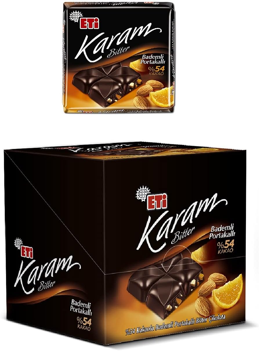 Chocolat amer 54% Eti Karam avec amande et orange - 60g