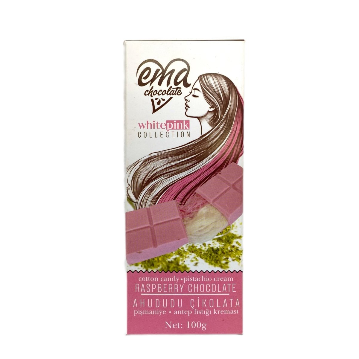 Angel Hair Raspberry Chocolate with Pistachio & Cotton Candy - 100gr - TryAladdin