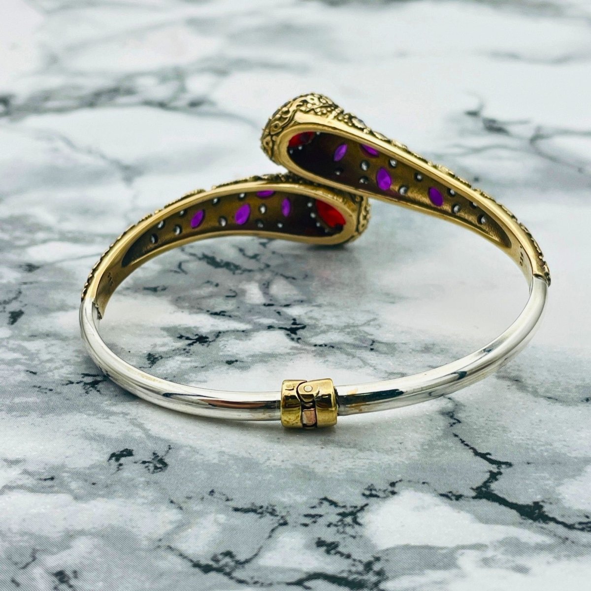 Istanbul Jewelry | Handmade Ruby Stone Ottoman Style Silver Bracelet - TryAladdin