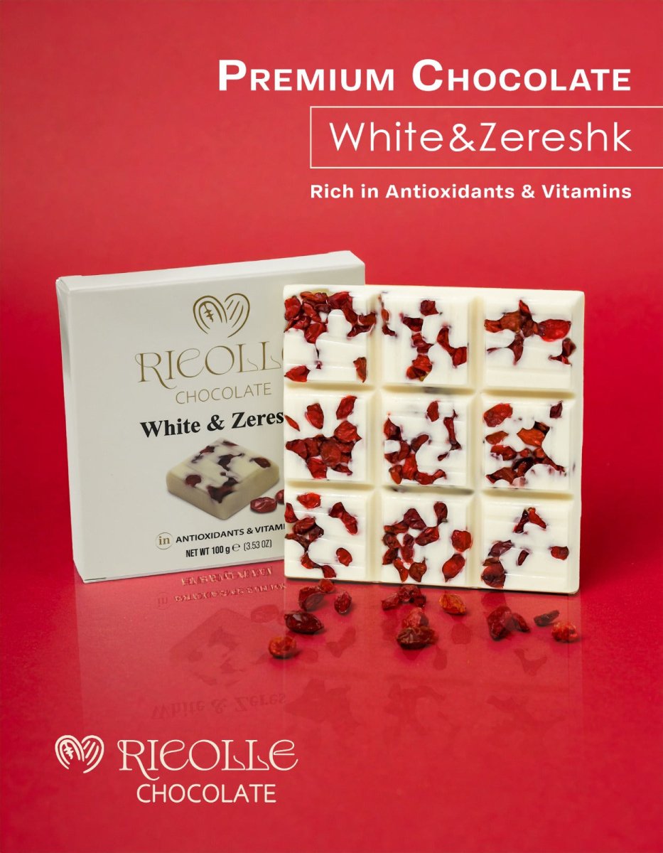 Ricolle White Chocolate with Zereshk Grape - 100gr - TryAladdin