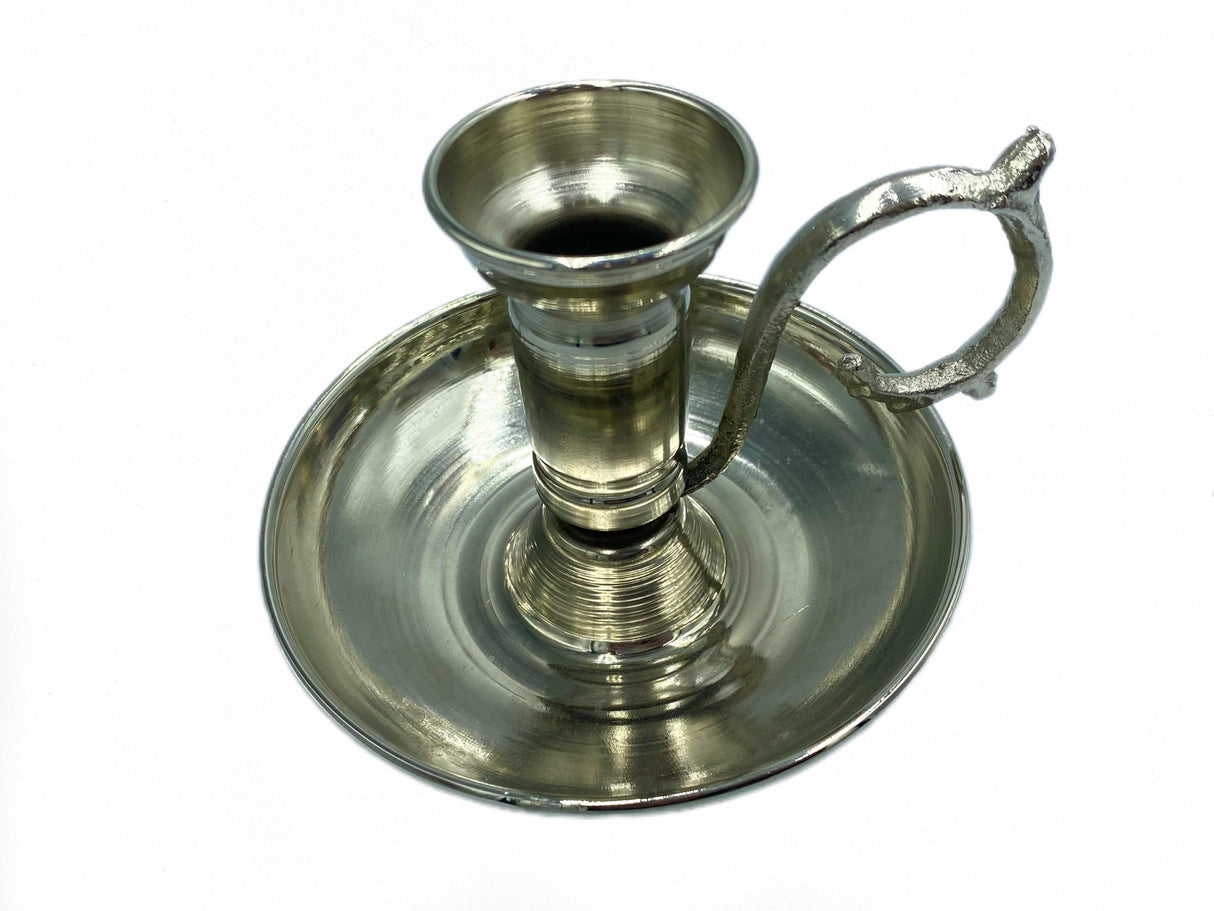 Lavina | Copper Traditional Candle Holder Silver Color (9 cm) - TryAladdin