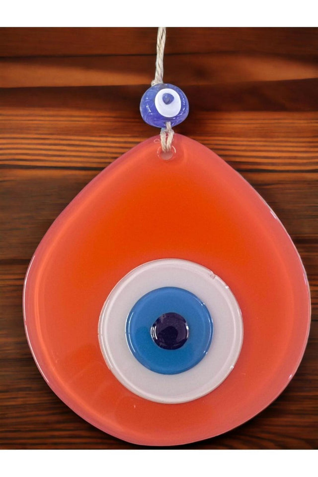 Blue Nazar Beaded Orange Color Nazar Bead Drop Pattern - TryAladdin