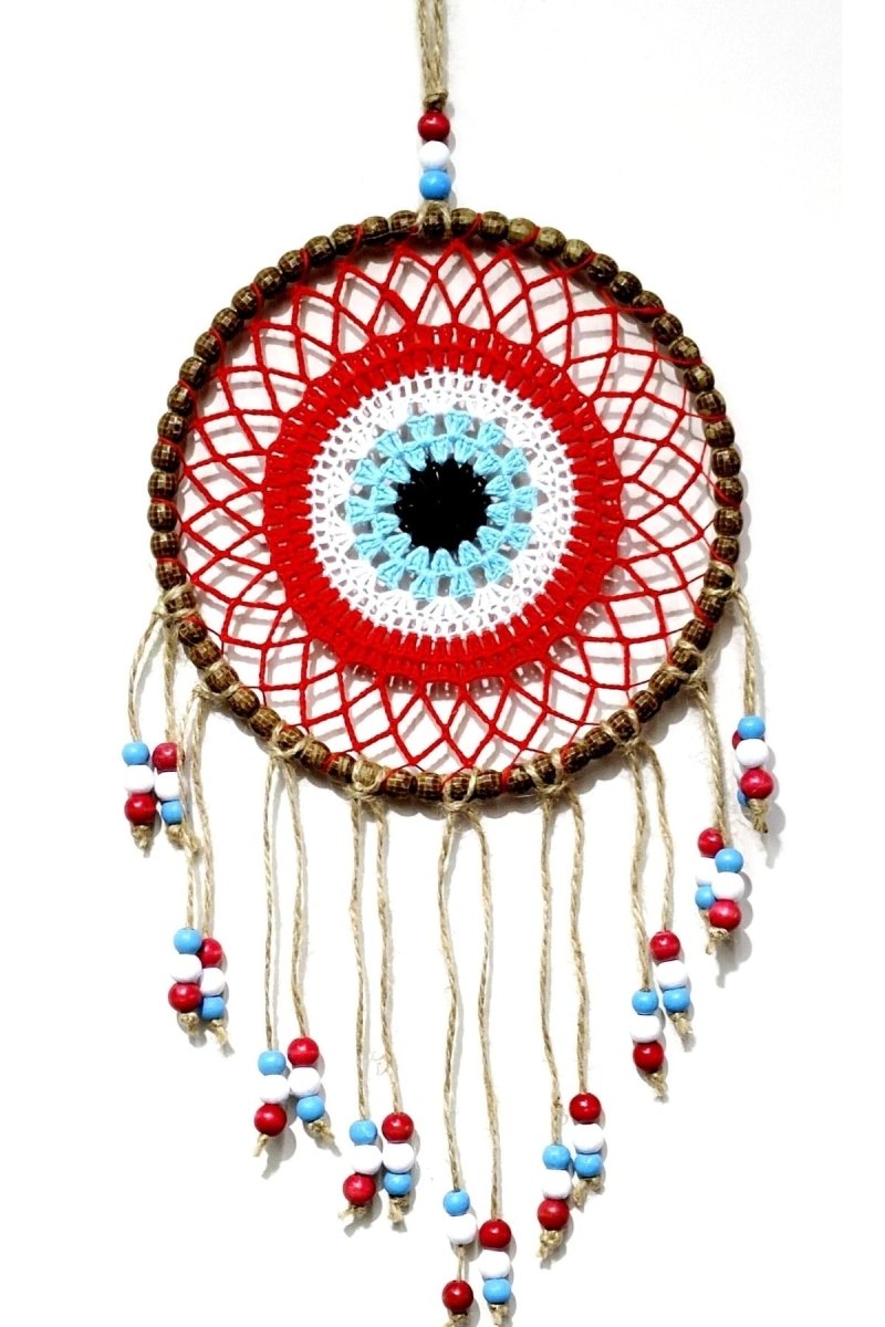 Red Motif Colored Beaded Handmade Wall Ornament - TryAladdin