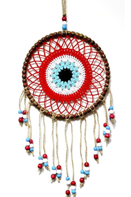Red Motif Colored Beaded Handmade Wall Ornament - TryAladdin