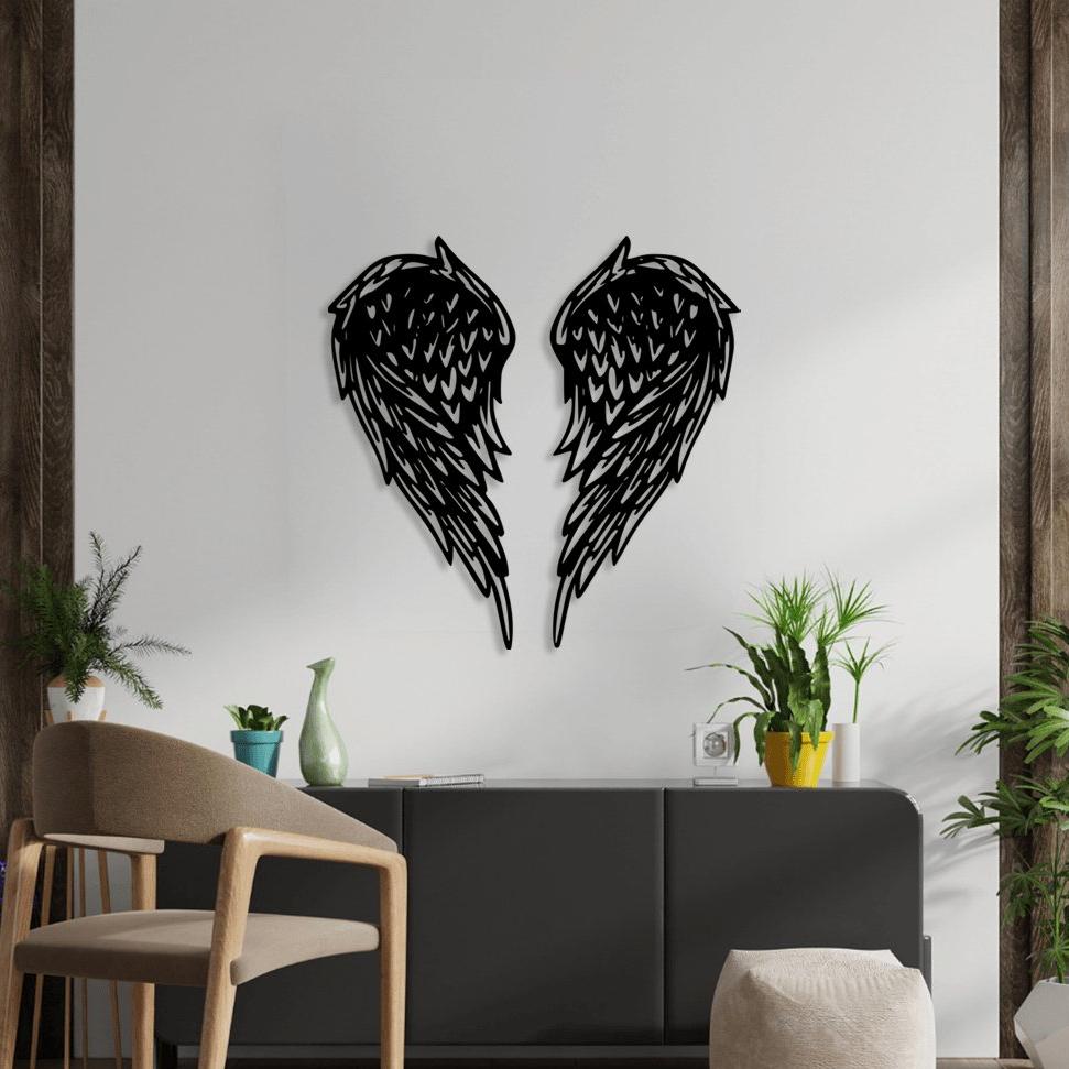 NR Dizayn | Angel Wings Decorative Metal Wall Art - TryAladdin