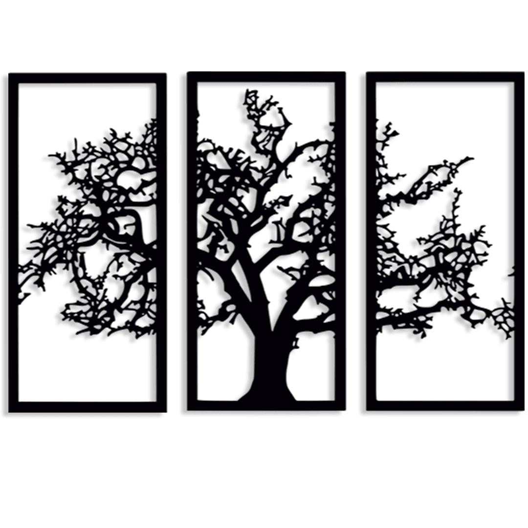 NR Dizayn | Oak Wood Decorative Metal Wall Art - TryAladdin