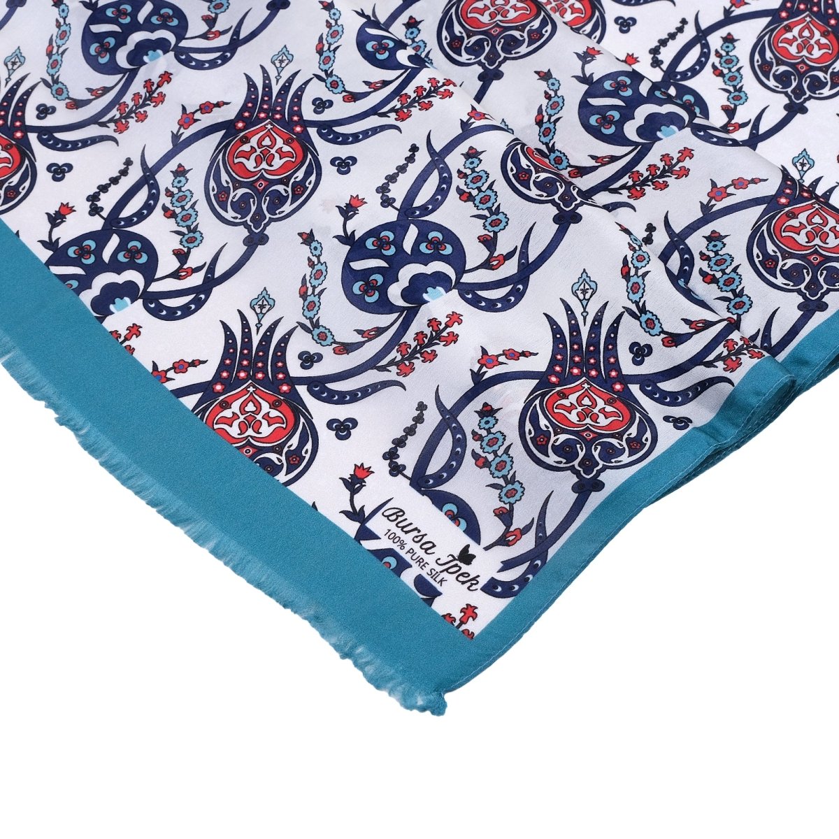 Sirali Lale Breathable Silk Scarf in Deep Sea Blue Color - TryAladdin