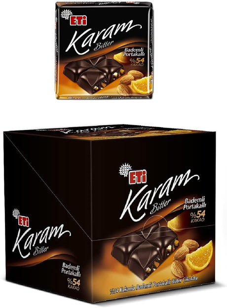 Chocolat amer 54% Eti Karam avec amande et orange - 60g