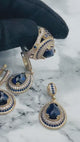 Istanbul | Saphir Ottoman Stil Handgemachtes Silber Schmuckset