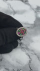 Istanbul Schmuck | Rubin- und Smaragd-Ottomanischer Stil Handgefertigter Silberring
